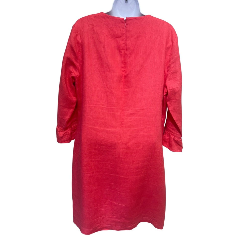 Neiman Marcus Womens Coral Pink 100% Linen Shift Dress Large - Picture 3 of 7